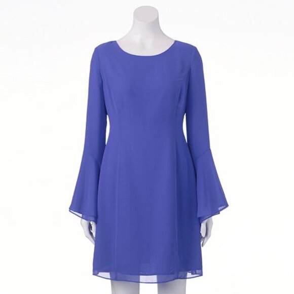 Jennifer Lopez Dresses & Skirts - NWT~ Women's Jennifer Lopez  Blue Ruffle Shift Dress ~ Size 4 ~MSRP $64.00